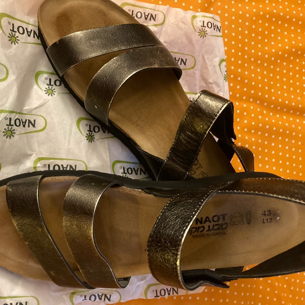 Gold metallic Naot Sandals